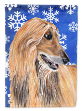 Load image into Gallery viewer, Afghan Hound Winter Snowflakes Holiday Garden Flag - Outdoor Decorative Yard Flag SC9499GF