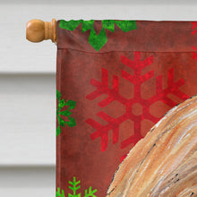 Load image into Gallery viewer, Afghan Hound Red Snowflakes Holiday Christmas  Flag Canvas House Size SC9501CHF