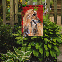 Load image into Gallery viewer, Afghan Hound Red Snowflakes Holiday Christmas  Garden Flag – Decorative Outdoor Yard Flag SC9501GF