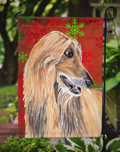 Load image into Gallery viewer, Afghan Hound Red Snowflakes Holiday Christmas  Garden Flag – Decorative Outdoor Yard Flag SC9501GF