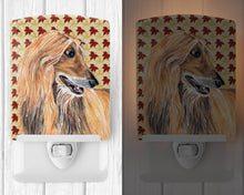 Load image into Gallery viewer, Afghan Hound Fall Leaves Ceramic Night Light SC9504CNL