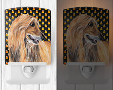Load image into Gallery viewer, Afghan Hound Candy Corn Halloween Ceramic Night Light SC9505CNL