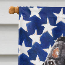 Load image into Gallery viewer, Coonhound Black and Tan USA American Flag Flag Canvas House Size