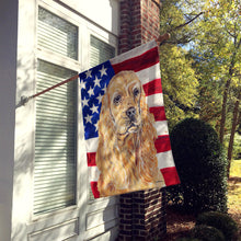 Load image into Gallery viewer, Cocker Spaniel Buff USA American Flag Flag Canvas House Size