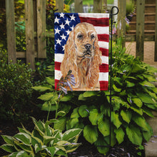 Load image into Gallery viewer, Cocker Spaniel Buff USA American Flag Garden Flag – Decorative Outdoor Yard Flag