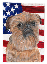 Load image into Gallery viewer, Brussels Griffon USA American Flag Garden Flag – Decorative Outdoor Yard Flag
