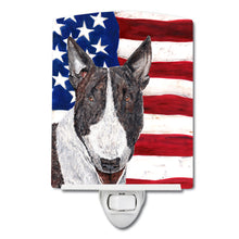 Load image into Gallery viewer, Bull Terrier with American Flag Ceramic Night Light SC9519CNL