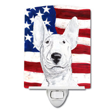 Load image into Gallery viewer, Bull Terrier with American Flag Ceramic Night Light SC9520CNL