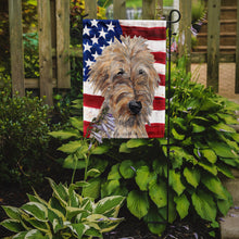 Load image into Gallery viewer, Goldendoodle USA American Flag Garden Flag – Decorative Outdoor Yard Flag