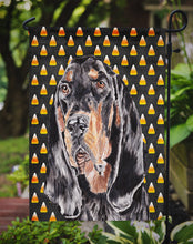Load image into Gallery viewer, Coonhound Halloween Candy Corn Garden Flag – Decorative Outdoor Yard Flag