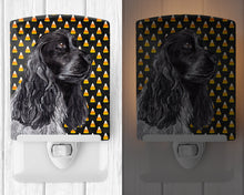 Load image into Gallery viewer, Black Cocker Spaniel  Candy Corn Halloween Ceramic Night Light SC9526CNL