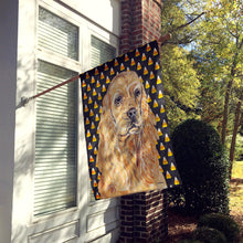 Load image into Gallery viewer, Cocker Spaniel Halloween Candy Corn Flag Canvas House Size