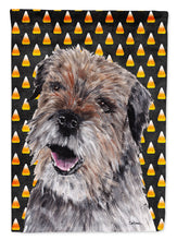 Load image into Gallery viewer, Border Terrier Halloween Candy Corn Flag Canvas House Size