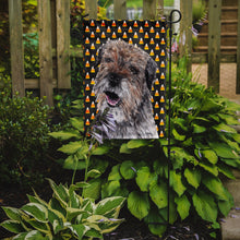 Load image into Gallery viewer, Border Terrier Halloween Candy Corn Garden Flag – Decorative Outdoor Yard Flag