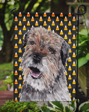 Load image into Gallery viewer, Border Terrier Halloween Candy Corn Garden Flag – Decorative Outdoor Yard Flag