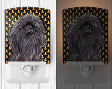 Load image into Gallery viewer, Brussels Griffon  Candy Corn Halloween Ceramic Night Light SC9531CNL