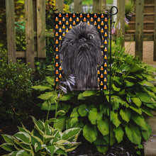 Load image into Gallery viewer, Brussels Griffon Halloween Candy Corn Garden Flag – Decorative Outdoor Yard Flag