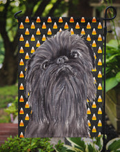 Load image into Gallery viewer, Brussels Griffon Halloween Candy Corn Garden Flag – Decorative Outdoor Yard Flag