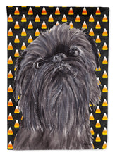 Load image into Gallery viewer, Brussels Griffon Halloween Candy Corn Garden Flag – Decorative Outdoor Yard Flag