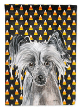 Load image into Gallery viewer, Chinese Crested Halloween Candy Corn Flag Canvas House Size