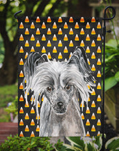 Load image into Gallery viewer, Chinese Crested Halloween Candy Corn Garden Flag – Decorative Outdoor Yard Flag