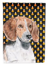 Load image into Gallery viewer, English Foxhound Halloween Candy Corn Garden Flag – Decorative Outdoor Yard Flag