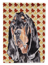 Load image into Gallery viewer, Coonhound Fall Leaves Flag Canvas House Size