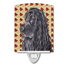 Load image into Gallery viewer, Black Cocker Spaniel Fall Leaves Ceramic Night Light SC9541CNL