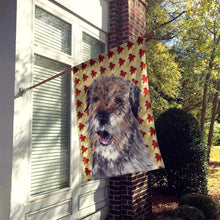 Load image into Gallery viewer, Border Terrier Fall Leaves Flag Canvas House Size