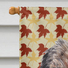 Load image into Gallery viewer, Border Terrier Fall Leaves Flag Canvas House Size