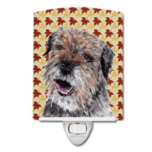 Load image into Gallery viewer, Border Terrier Fall Leaves Ceramic Night Light SC9543CNL