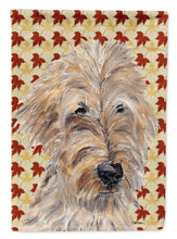 Load image into Gallery viewer, Goldendoodle Fall Leaves Flag Canvas House Size