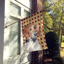 Load image into Gallery viewer, English Foxhound Fall Leaves Flag Canvas House Size