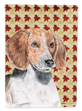 Load image into Gallery viewer, English Foxhound Fall Leaves Flag Canvas House Size