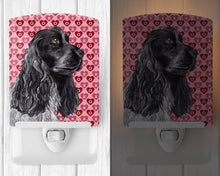Load image into Gallery viewer, Black Cocker Spaniel Hearts and Love Ceramic Night Light SC9554CNL