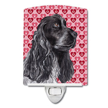 Load image into Gallery viewer, Black Cocker Spaniel Hearts and Love Ceramic Night Light SC9554CNL