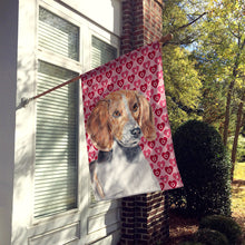 Load image into Gallery viewer, English Foxhound Valentine's Love Flag Canvas House Size