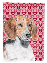 Load image into Gallery viewer, English Foxhound Valentine's Love Garden Flag – Decorative Outdoor Yard Flag