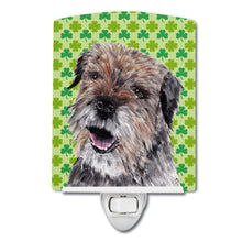 Load image into Gallery viewer, Border Terrier Lucky Shamrock St. Patrick's Day Ceramic Night Light SC9571CNL