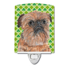 Load image into Gallery viewer, Brussels Griffon Lucky Shamrock St. Patrick's Day Ceramic Night Light SC9572CNL