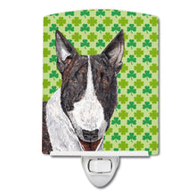 Load image into Gallery viewer, Bull Terrier Lucky Shamrock St. Patrick's Day Ceramic Night Light SC9575CNL
