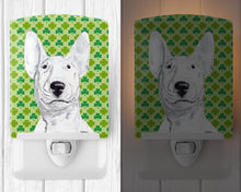Load image into Gallery viewer, Bull Terrier Lucky Shamrock St. Patrick's Day Ceramic Night Light SC9576CNL