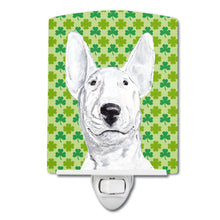 Load image into Gallery viewer, Bull Terrier Lucky Shamrock St. Patrick's Day Ceramic Night Light SC9576CNL