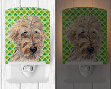 Load image into Gallery viewer, Golden Doodle Lucky Shamrock St. Patrick's Day Ceramic Night Light SC9577CNL