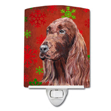 Load image into Gallery viewer, Irish Setter Red Snowflakes Holiday Ceramic Night Light SC9580CNL