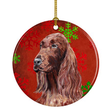 Load image into Gallery viewer, Irish Setter Red Snowflakes Holiday Ornament - Round Ceramic Ornament – Artist-Designed Keepsake Decoration SC9580CO1