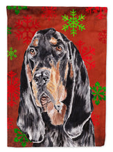 Load image into Gallery viewer, Coonhound Red Snowflake Christmas Flag Canvas House Size