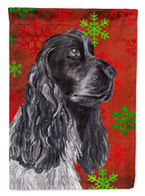 Load image into Gallery viewer, Cocker Spaniel Red Snowflake Christmas Flag Canvas House Size