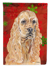 Load image into Gallery viewer, Cocker Spaniel Red Snowflake Christmas Garden Flag – Decorative Outdoor Yard Flag