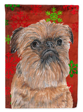 Load image into Gallery viewer, Brussels Griffon Red Snowflake Christmas Garden Flag – Decorative Outdoor Yard Flag